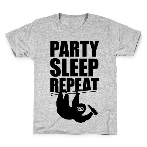 Party Sleep Repeat Sloth Kids T-Shirt