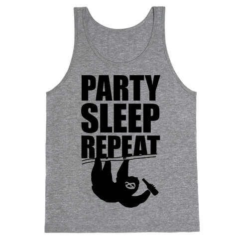 Party Sleep Repeat Sloth Tank Top
