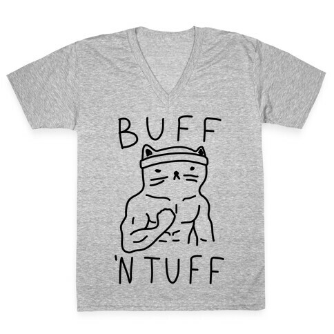 Buff 'N Tuff Cat V-Neck Tee Shirt