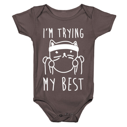 I'm Trying My Best Gym Cat Baby One-Piece