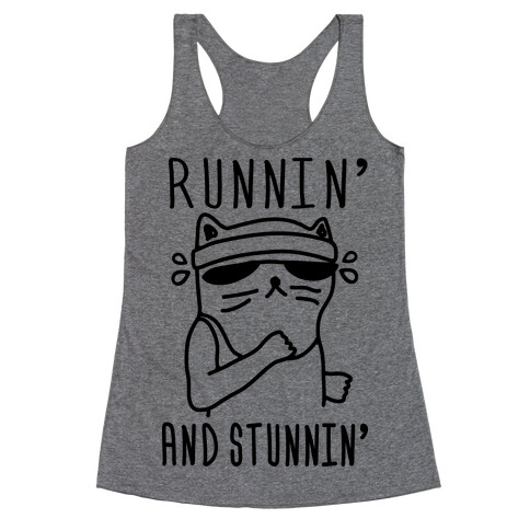 Runnin' And Stunnin' Cat Racerback Tank Top