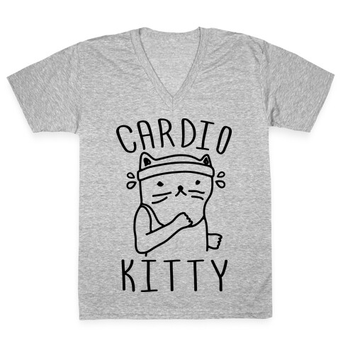 Cardio Kitty V-Neck Tee Shirt