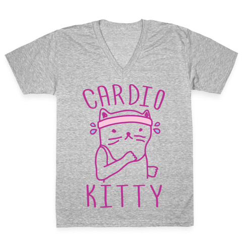 Cardio Kitty V-Neck Tee Shirt