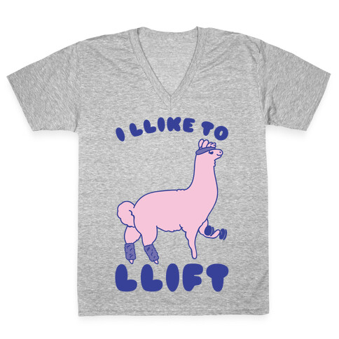 I Like To Lift LLama V-Neck Tee Shirt