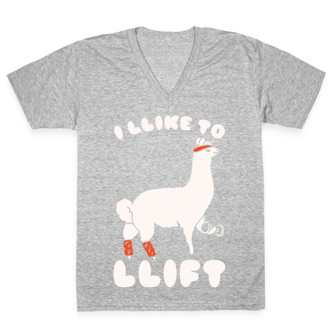 I Like To Lift LLama V-Neck Tee Shirt