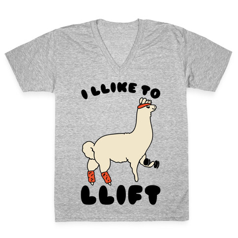 I Like To Lift LLama V-Neck Tee Shirt