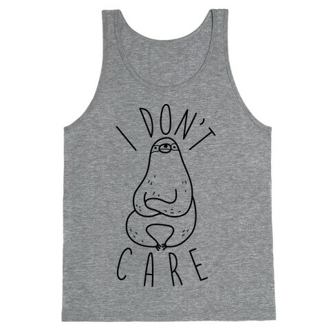 I Don't Care Sloth Tank Top