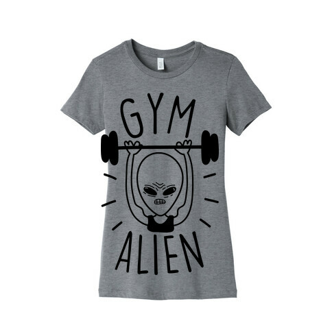 Gym Alien Lifting Womens T-Shirt