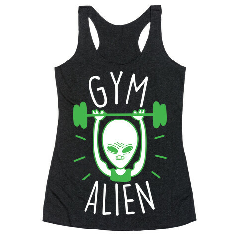 Gym Alien Lifting Racerback Tank Top