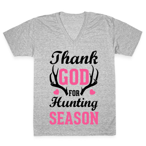 Thank God For Hunting Season V-Neck Tee Shirt