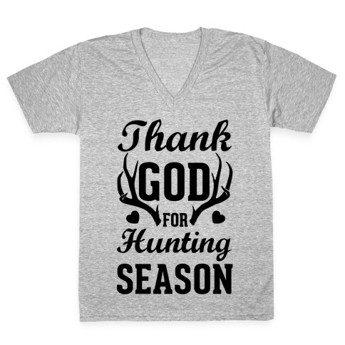 Thank God For Hunting Season V-Neck Tee Shirt