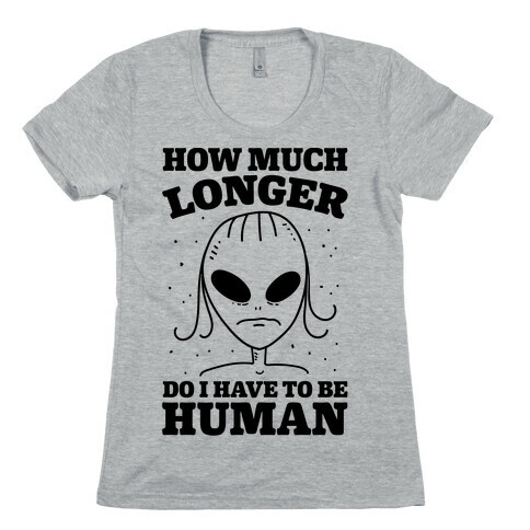 How Much Longer Do I Have To Be Human? Womens T-Shirt