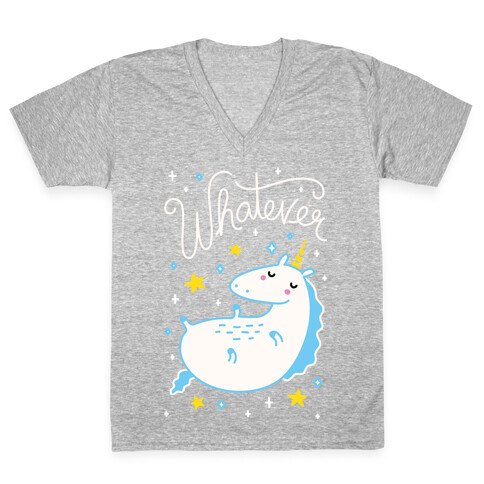 Whatever Unicorn V-Neck Tee Shirt