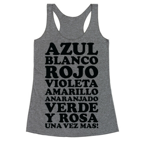 Spanish Color Song Racerback Tank Top