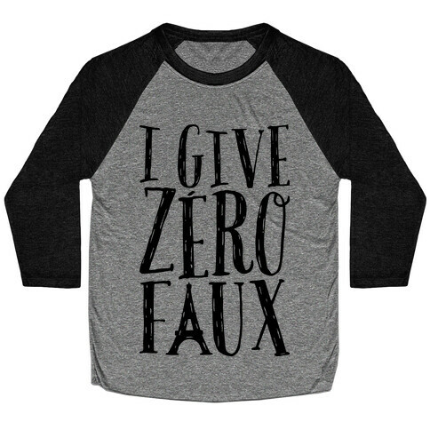 I Give Zero Faux Baseball Tee