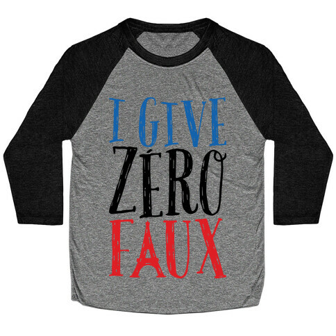 I Give Zero Faux Baseball Tee