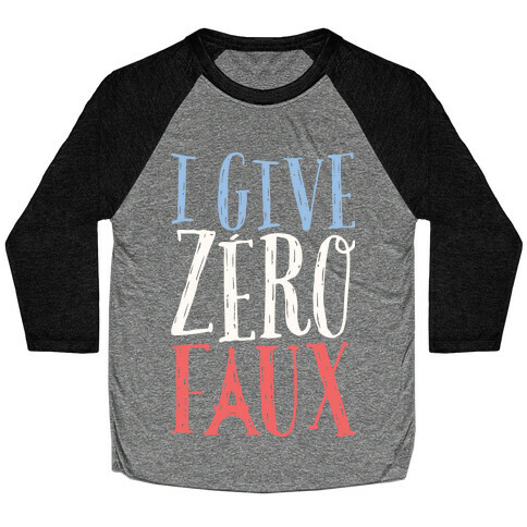 I Give Zero Faux Baseball Tee