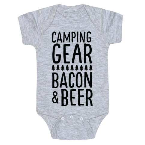 Camping Gear, Bacon, & Beer Baby One-Piece