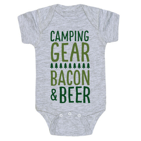Camping Gear, Bacon, & Beer Baby One-Piece