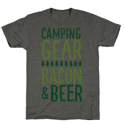 Camping Gear, Bacon, & Beer T-Shirt