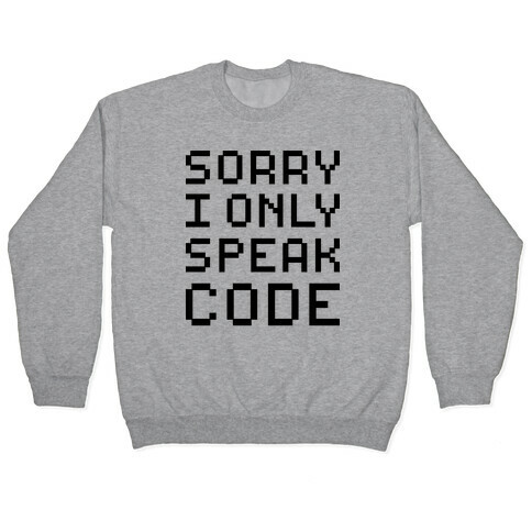 Sorry I Only Speak Code Pullover