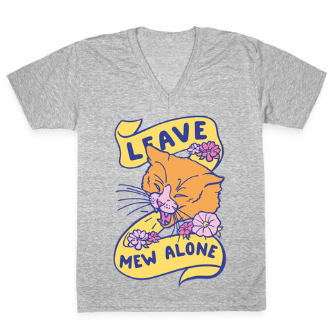 Leave Mew Alone V-Neck Tee Shirt