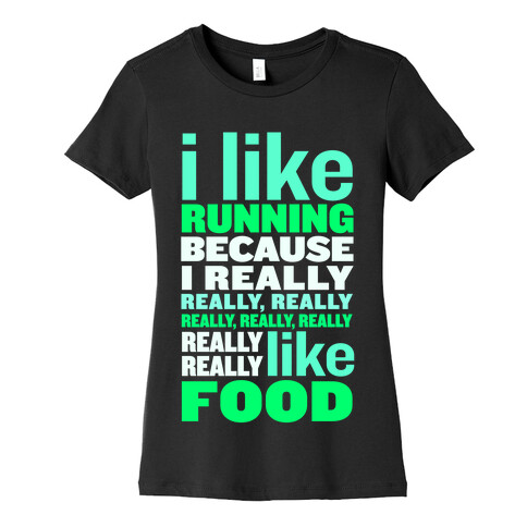 I Like Running (Food) Womens T-Shirt