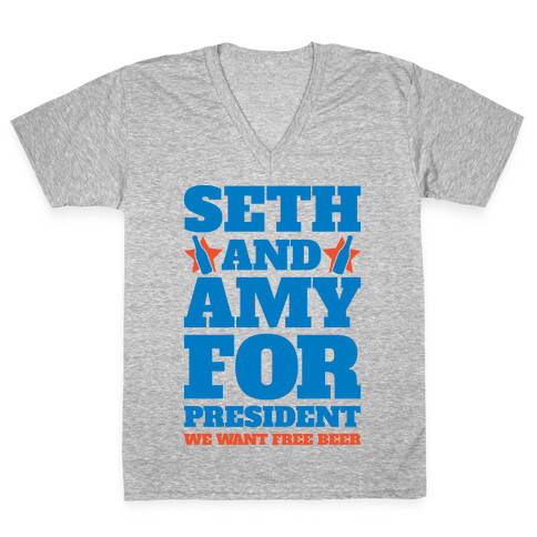 Seth and Amy For President  V-Neck Tee Shirt