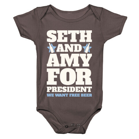 Seth and Amy For President  Baby One-Piece