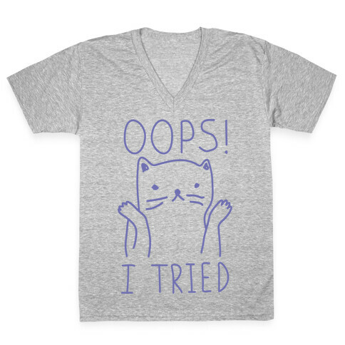 Oops I Tried Cat V-Neck Tee Shirt