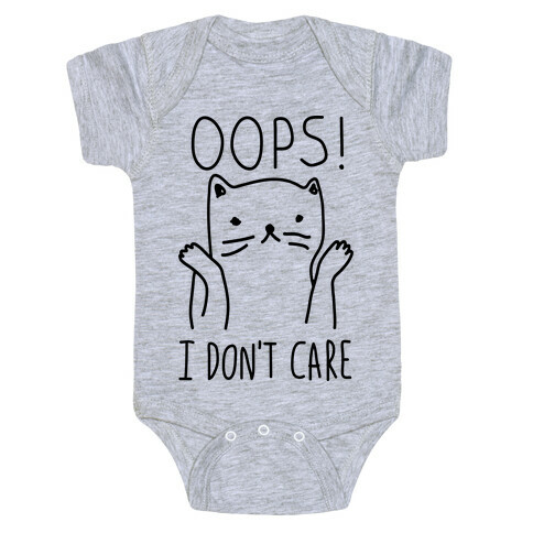 Oops I Don't Care Cat Baby One-Piece