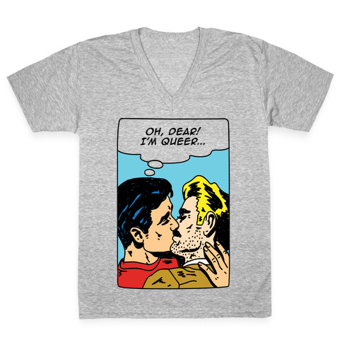 Oh Dear I'm Queer V-Neck Tee Shirt