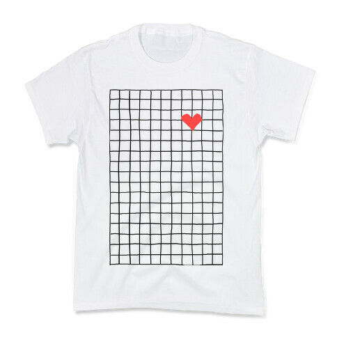 Graph My Heart Grid Pattern Kids T-Shirt