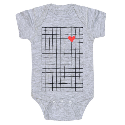 Graph My Heart Grid Pattern Baby One-Piece