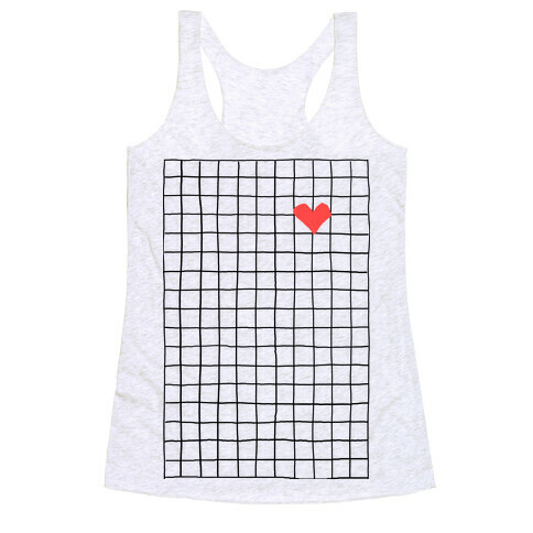 Graph My Heart Grid Pattern Racerback Tank Top