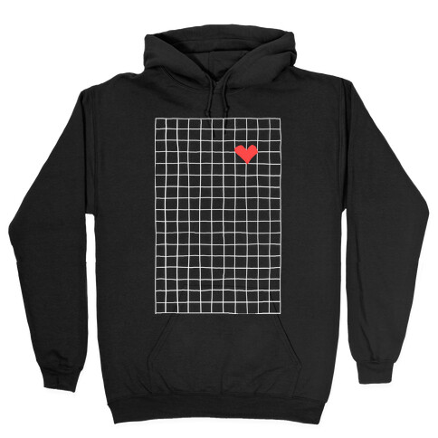 Graph My Heart Grid Pattern Hooded Sweatshirt
