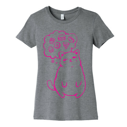 Tubby Cat Food Dreams Womens T-Shirt