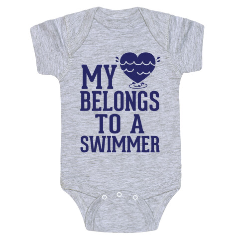 My Heart Belongs To A Swimmer Baby One-Piece