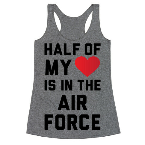 Half My Heart Is In The Air Force Racerback Tank Top