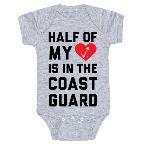 Half My Heart Is In The Coast Guard Baby One-Piece