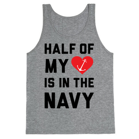 Half My Heart Is In The Navy Tank Top