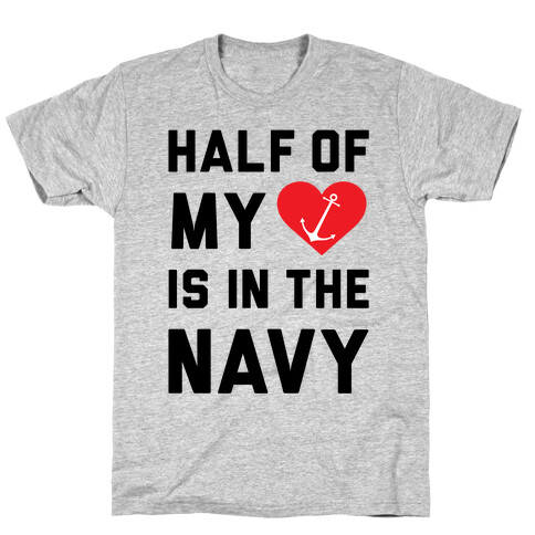 Half My Heart Is In The Navy T-Shirt