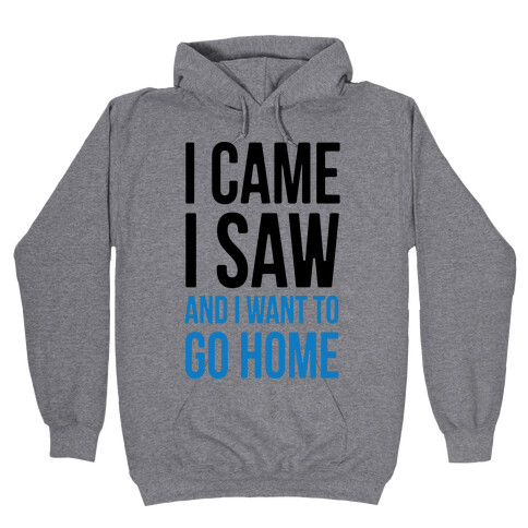I Came I Saw And I Want To Go Home Hooded Sweatshirt