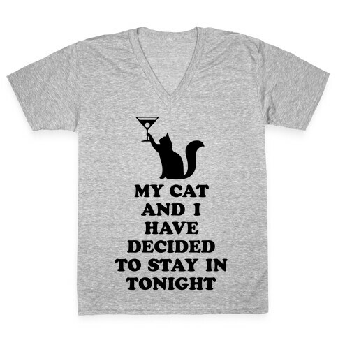My Cat And I V-Neck Tee Shirt