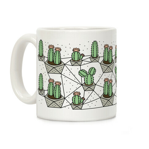 Cactus Geometric Pattern Coffee Mug