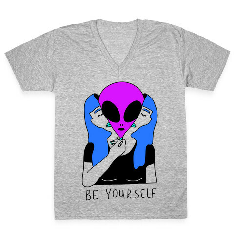 Be Yourself Alien V-Neck Tee Shirt