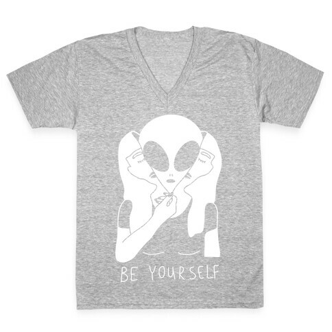 Be Yourself Alien V-Neck Tee Shirt