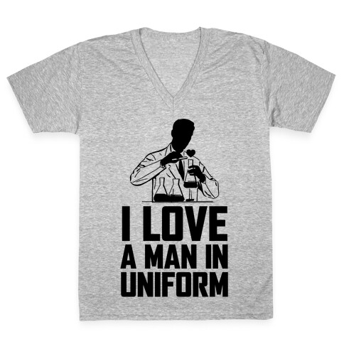 I Love A Man In Uniform V-Neck Tee Shirt