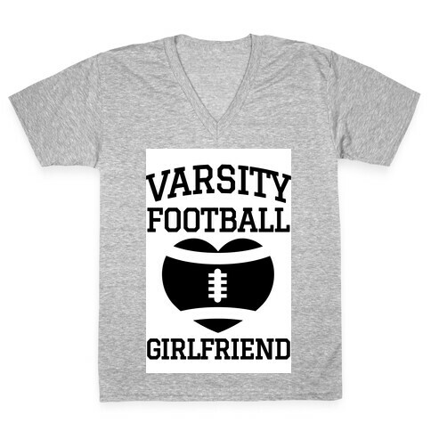 Varsity Football Girlfriend  V-Neck Tee Shirt