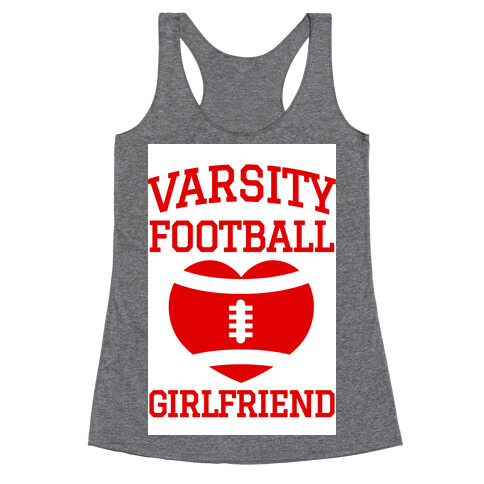 Varsity Football Girlfriend (red) Racerback Tank Top